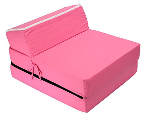 Best For Kids Kindersessel Bettsessel Funktionssessel Jugend Kindermatratze zum schlafen und Spielen 3 in 1 (Pink)