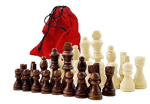Schachfiguren aus Holz mit Filzgleiter (Gr. L im Beutel (Königshöhe 79 mm))