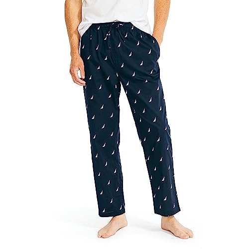 Nautica Schlafanzughose für Herren, weich, gewebt, 100% Baumwolle, elastischer Bund, Marineblau, Medium