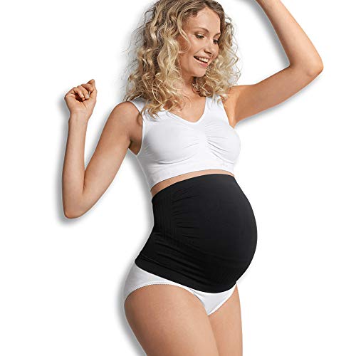 Carriwell unterstützendes Schwangerschafts-Bauchband, wärmt & lindert Rückenschmerzen in der Schwangerschaft, reduziert Risiko von Muskelzerrungen, nahtlos, schwarz, Größe: M