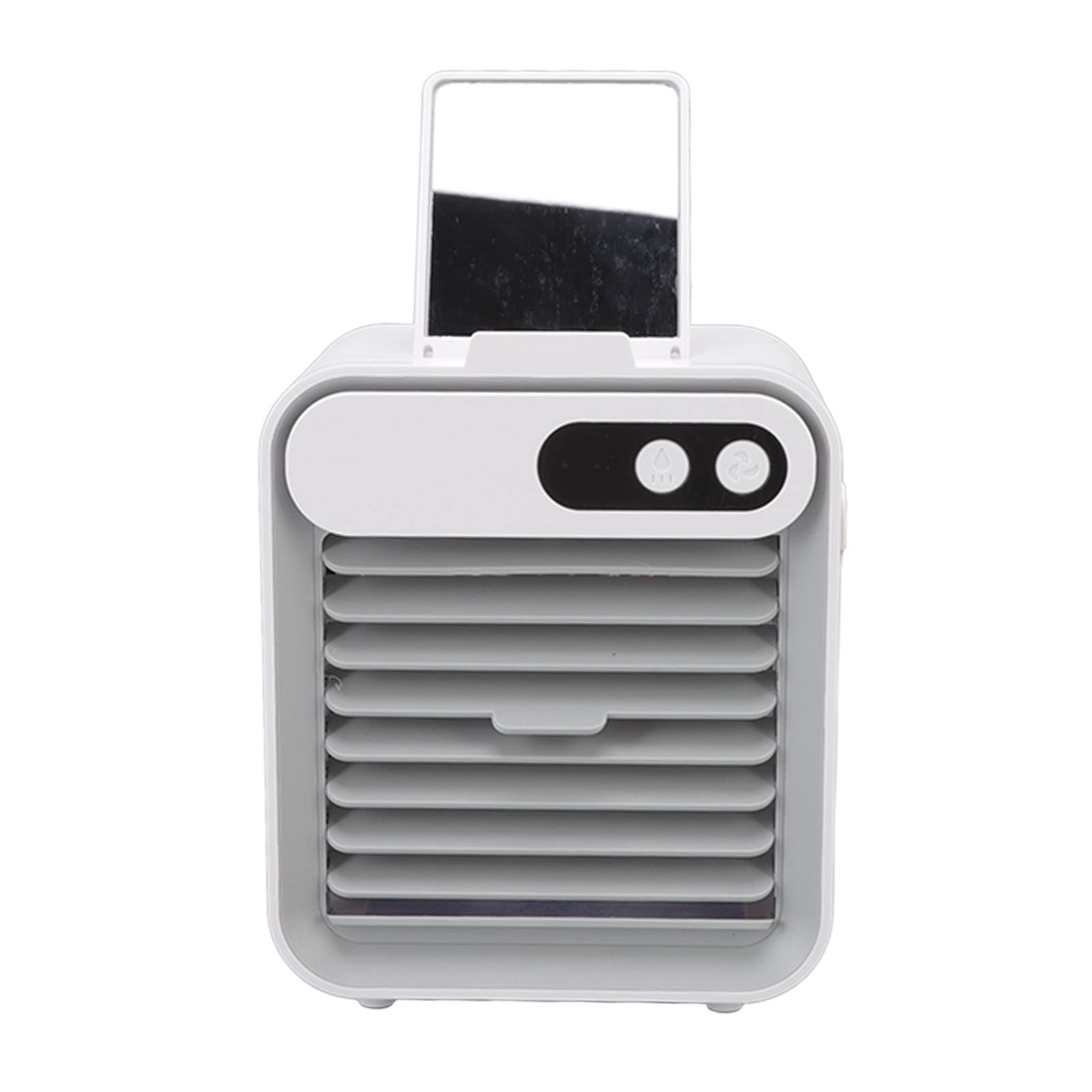 FRZY Mini-Klimaanlage, multifunktionale USB-Klimaanlage mit ABS-Lederbatterie 3 Gänge für Schlafzimmer (Weiß)