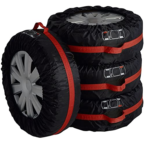 Große Reifen Taschen Robust Reifentaschen Autorädertaschen Passend für Winter Sommer Reifen Reifentypen Weniger Als 80cm Durchmesser ELR Schwarz Premium 4-tlg.