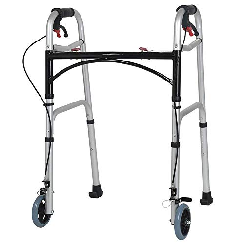 Rollator für die Rehabilitation auf Rädern ohne Sitz mit Handbremse Höhenverstellbarer Gehwagen für ältere Menschen