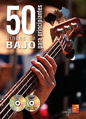 Toni Lorenzo: 50 Líneas De Bajo Para Principiantes - Bass Guitar - Buch + CD + CD-ROM