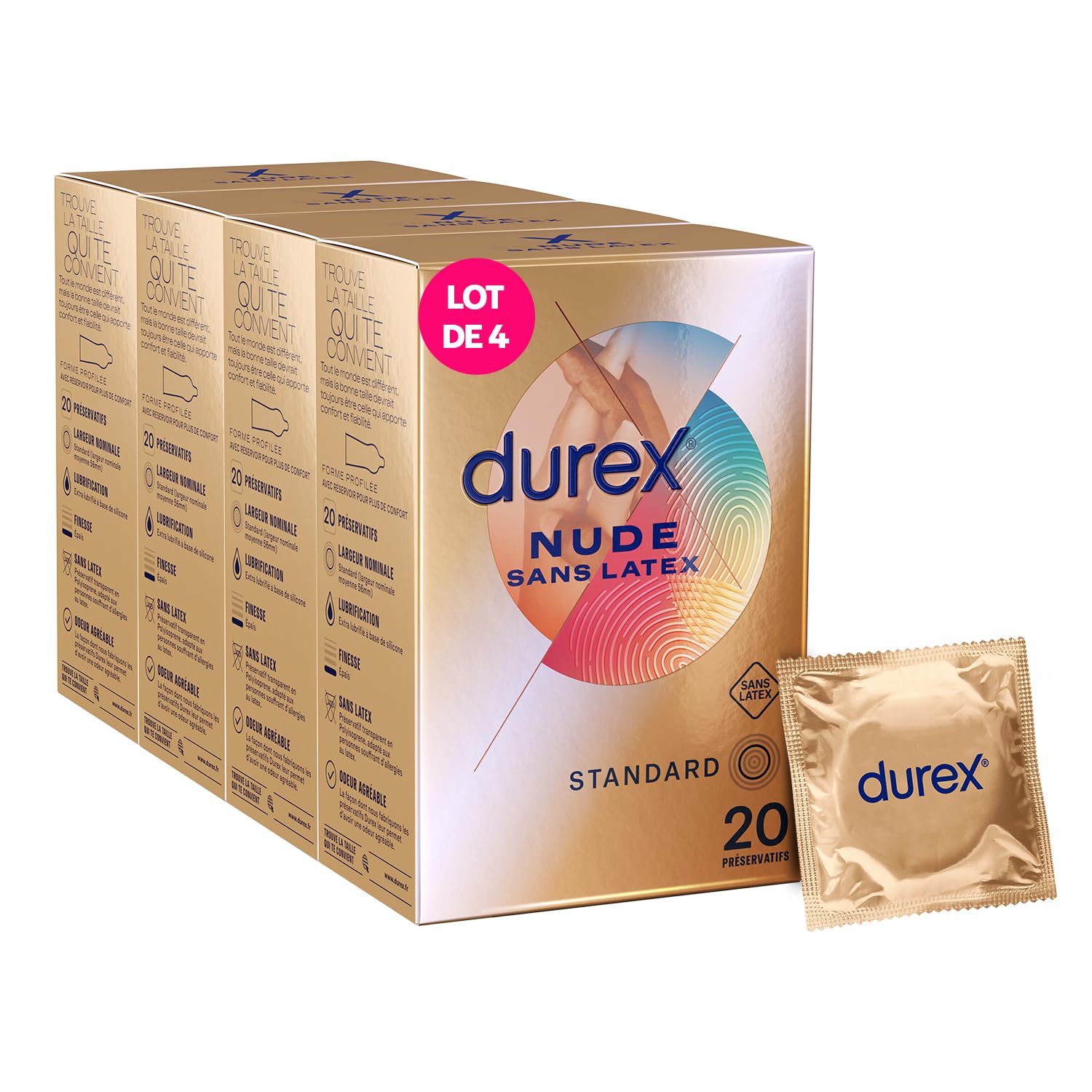 Durex - Kondome Nude ohne Latex – Hautgefühl – 80 Stück