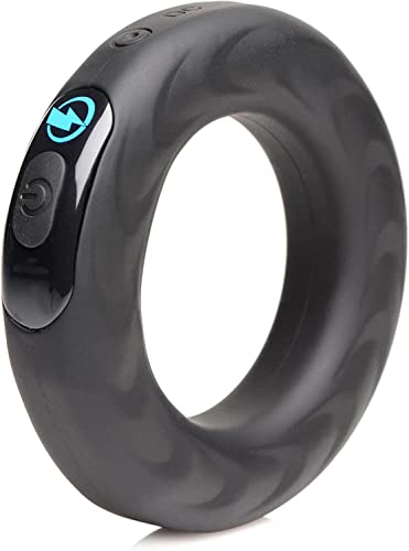 Vibrating & E-Stim Silicone Cock Ring w/RC 50mm