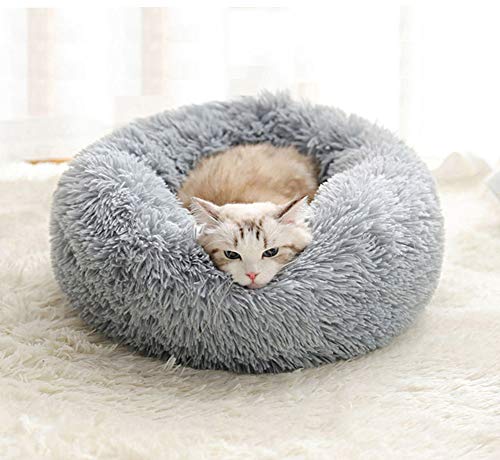 Monba Warmes großes Katzenbett aus Plüsch, waschbar, für mittelgroße Hunde, beruhigendes Haustierbett, wasserdicht und rutschfest