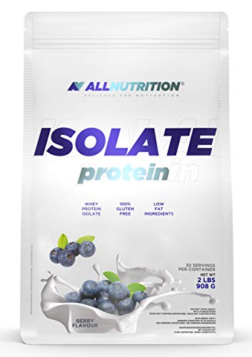 ALLNUTRITION Isolate Protein 908g 1er pack Eiweißpulver Molkenproteinpulver Muskelaufbau mit Verzweigte Aminosäuren BCAA(Blueberry)