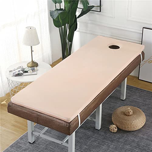 4cm Dicke Massagetisch-Bettmatratzenauflage, Plüsch-Bettmatratze Für Schönheitssalons Mit Rundem Kopf, Spa-Bettlaken Für Physiotherapeuten,Bett Nicht Inbegriffen,Beige,70x190cm