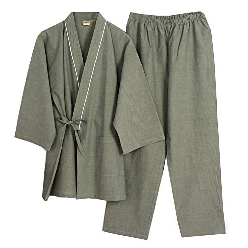Fancy Pumpkin Hellbraun-Japanische Herren Robe Morgenmantel Nachthemd Kimono Pyjamas [Größe L]