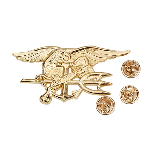 AnsonBoy US Navy Seal Eagle Anker Trident METALLABZEICHEN Insignia PIN Gold