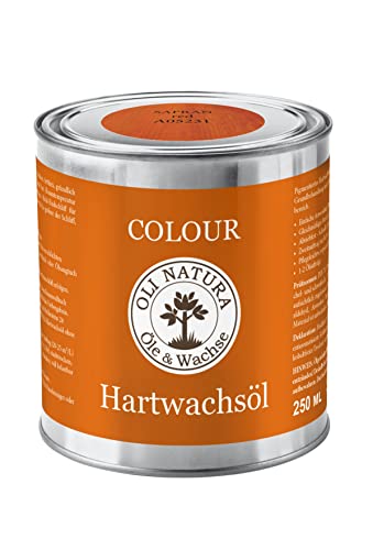 OLI-NATURA Colour Hartwachsöl, Farböl für Holzmöbel und Treppen, 0.25L, Safran Red