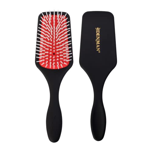 Denman Petite Detangler Haarbürste für schnelles und bequemes Entwirren und Föhnen D38 – Kombination aus D3-Stylingstiften und Paddelbürste (schwarz)