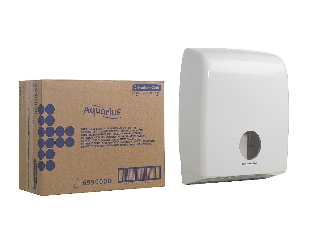 Aquarius-Spender für Einzelblatt-Toilettenpapier in Großpackung 6990 – 1 x Spender für Einzelblatt-Toilettenpapier, weiß