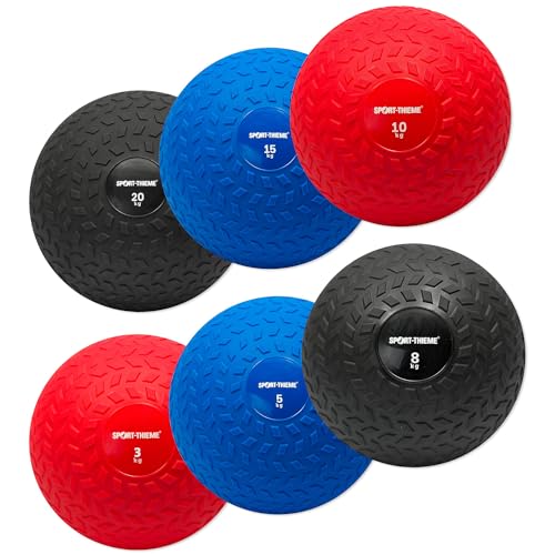 Sport-Thieme Slam-Ball | Gewichtsball, Smash- Battleball mit Stahl-Sand Füllung u. strukturierter Gummi-Oberfläche | In 6 Varianten: 3-20 kg | Ø 23-28 cm