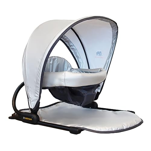 Deryan Floor Seat - Bodensitz - Tragbarer Kleinkindersitz mit UV Sonnenschutz - für Babys und Kleinkinder (Zilver)