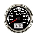 ELING Auto GPS Tachometer Velometer 0-200 km/h Geschwindigkeit Kilometerzähler fahrleistung für Auto Racing Motorrad mit Hintergrundbeleuchtung 85 mm