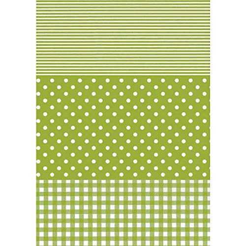 Décopatch Papier No. 548 Packung mit 20 Blätter (395 x 298 mm, ideal für Ihre Papmachés) grün weiß, punkte