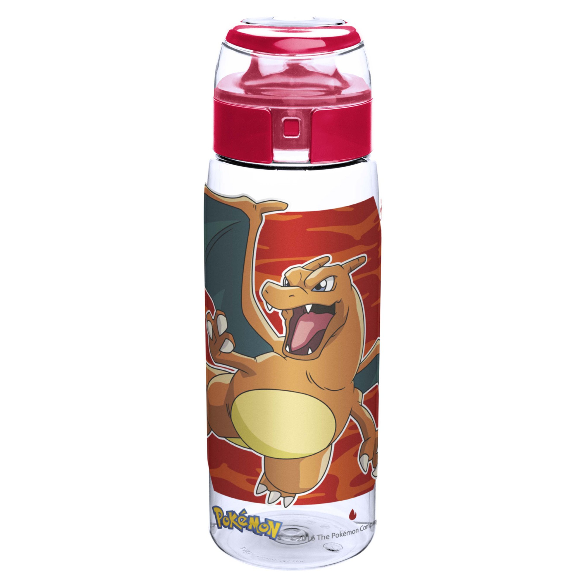 Große Tritan-Trinkwasserflasche mit Pokemonfiguren, Charizard, Glumanda und Charmeleon