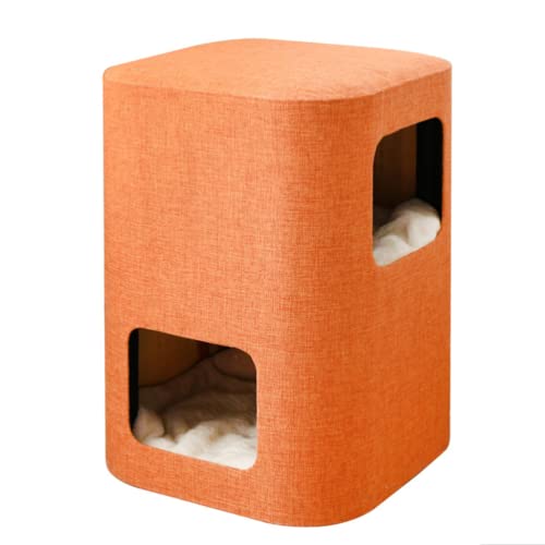 Katzenturm Multifunktions-Katzenbaum, Stuhl und Katzennest 2 in 1, Katzenaktivitätsturm an der Seite mit Sisal-Haltegriffbrett und waschbaren Matten Haustiermöbel