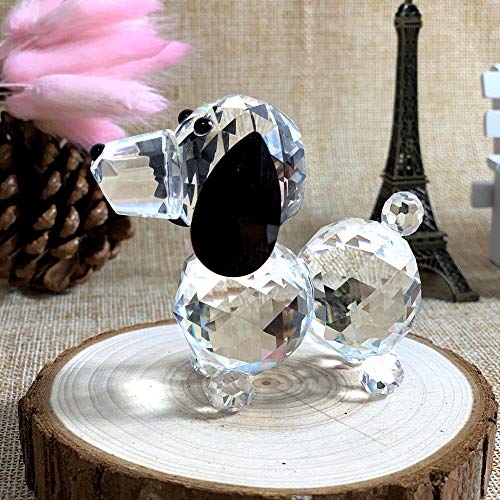 K9 Kristall Schöne Hundefiguren Ornament Handgemachte Miniatur Glas Tier Briefbeschwerer Handwerk Kinder Spielzeug Geburtstagsgeschenk, 2,95 Zoll
