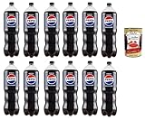 Pepsi Cola Senza Zucchero Pepsi Zero, Erfrischungsgetränk mit Süßungsmitteln, ungesüßt 12x 1Lt + Italian Gourmet polpa 400g
