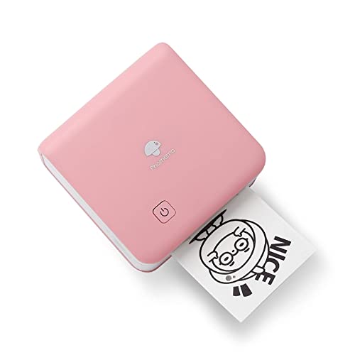 Phomemo Bluetooth Drucker Thermofotodrucker Mini Aufkleber Drucker Handy Taschendrucker 300 DPI Auflösung für iOS und Android Systeme, Geeignet für Studien, Fotodruck, Arbeit, Memo, Pink