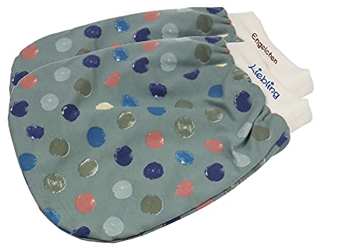 mein-name Strampelsack Punkte olivgrün Baby, Schlafsack personalisiert, Babyschlafsack in verschiedenen Größen (Graublau, 38)