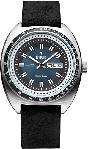Fonderia Herren Analog Quarz Smart Watch Armbanduhr mit Leder Armband P-6A004UB2