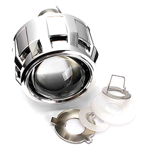 skrskr Mini 2,5 Zoll Bi-Xenon Projektor Objektiv Rechtslenker für H1, H4 und H7 Birne, Silver