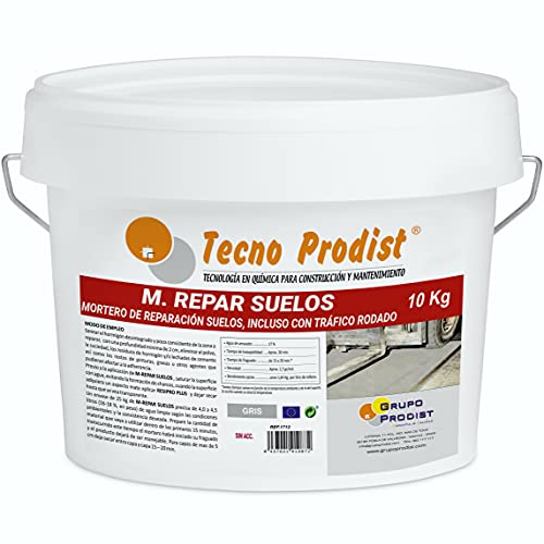 M-REPAR BÖDEN von Tecno Prodist - (10 Kg) Reparaturmörtel für Beton oder Zementböden, auch befahrbar (in 2 Stunden mit Fahrzeugen befahrbar)