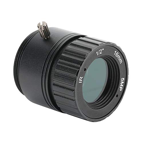 Kameraobjektiv, CCTV Festes 16-mm-5-Megapixel-Objektiv, Unterstützt Hochauflösende Pixel, CS-Mount, festes Fokusobjektiv, Geeignet für die meisten Modellen von Überwachungskameras