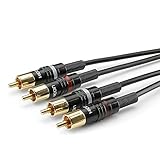 Hicon HBP-C2-0600 Klinke/Cinch Audio Anschlusskabel [2x Cinch-Stecker - 2x Cinch-Stecker] 6.00m Sc