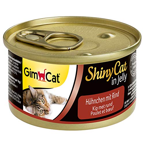 GimCat ShinyCat in Jelly - Huhn mit Rind - 24 x 70 g