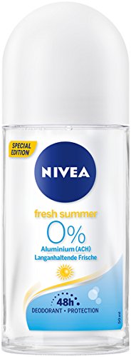 NIVEA Fresh Summer Deo Roll On im 6er Pack (6x 50 ml), Deo Roller ohne Aluminium mit sommerlich leichtem Duft, Deodorant mit 48h Schutz pflegt die Haut