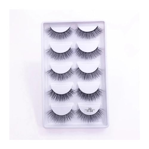 FULIMEI Make-up falsche Wimpern natürliche lange dramatische Wimpern sexy lockige weiche gefälschte Wimpern Make-up (Color : H-04, Size : 10 Boxes 50 Pairs)