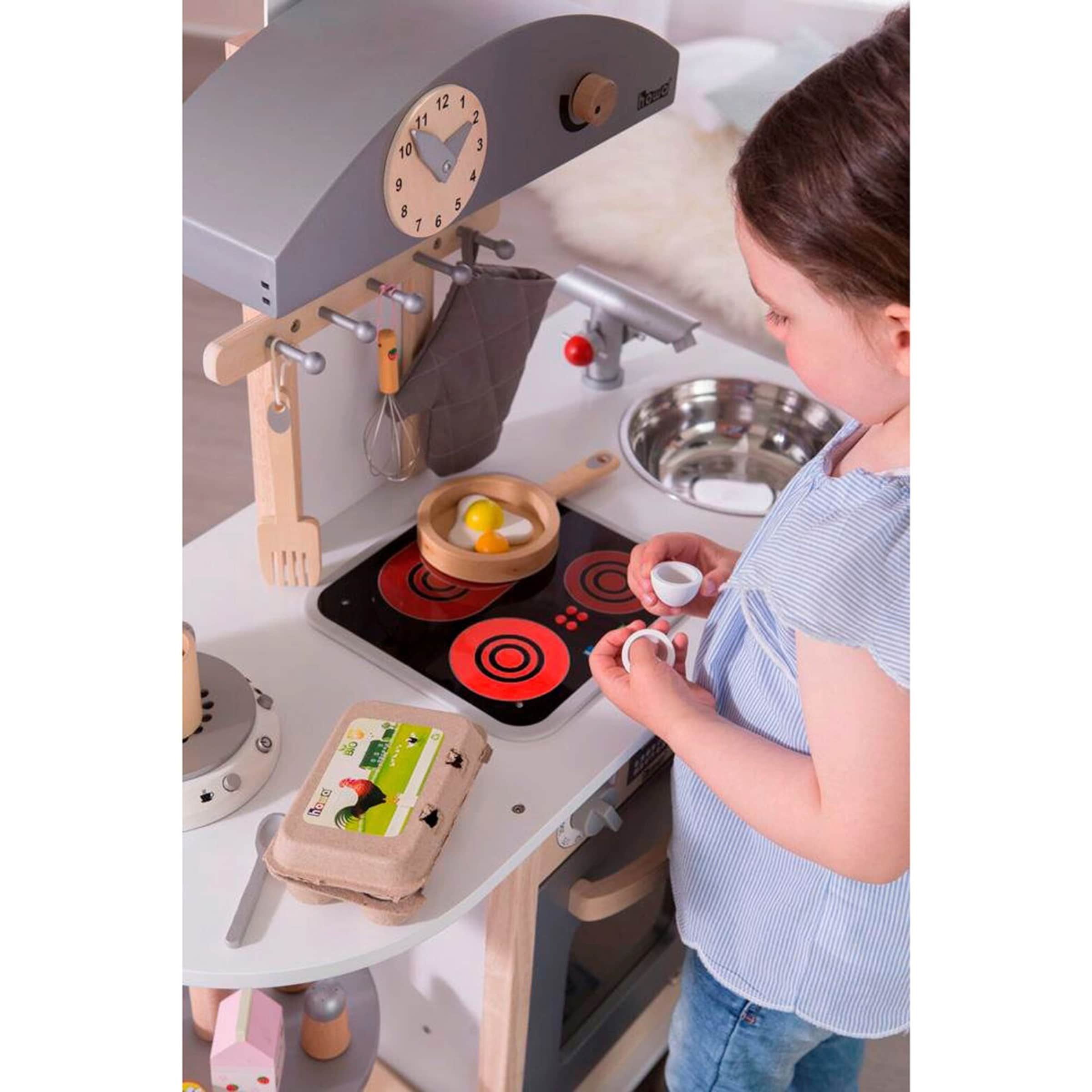 Howa Kinderküche Deluxe mit LED Kochfeld aus Holz 3