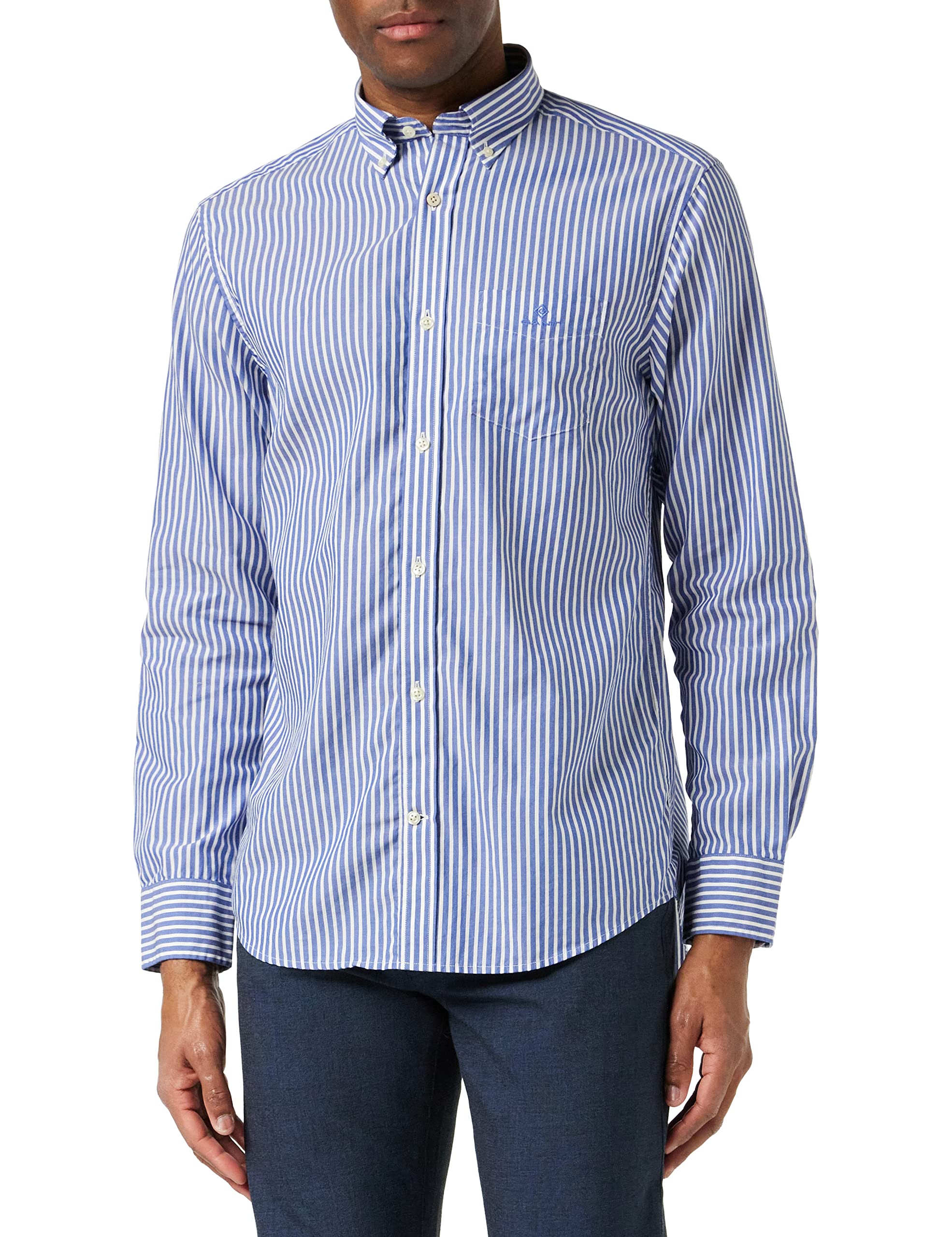 GANT Regular Fit Broadcloth Hemd mit Streifen - College Blue - L