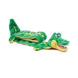 Outward Hound Kyjen 32037 Squeaker Matz Alligator mit 32 Quietschelementen Plüsch Quietschspielzeug Hundespielzeuge, Größe XL, Grün