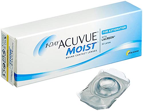 Acuvue 1-Day Moist for Astigmatism Tageslinsen weich, 30 Stück / BC 8.5 mm / DIA 14.5 / CYL -0.75 / Achse 60 / -8.50 Dioptrien