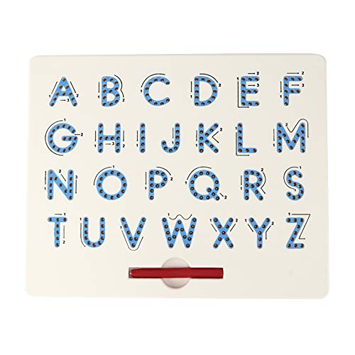 Tnfeeon Magnetische Alphabet-Zeichenbrett, Großbuchstaben magnetische Zeichenbrett pädagogische ABC-Buchstaben lesen schreiben Lernen Vorschule Geschenk für Jungen und Mädchen(Blau)