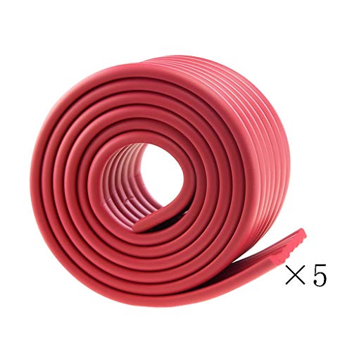AnSafe Kantenschutz, W-Typ Kinder Verhindern Stöße Kante Weicher Streifen Umweltsicherheit (2M × 5, 5 Farben Optional) (Color : Red)