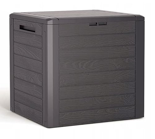 Gartenbox Auflagenbox 140L Truhe Box Gartentruhe Holz-Optik Woode Kissenbox Gartenkasten (Umbra)