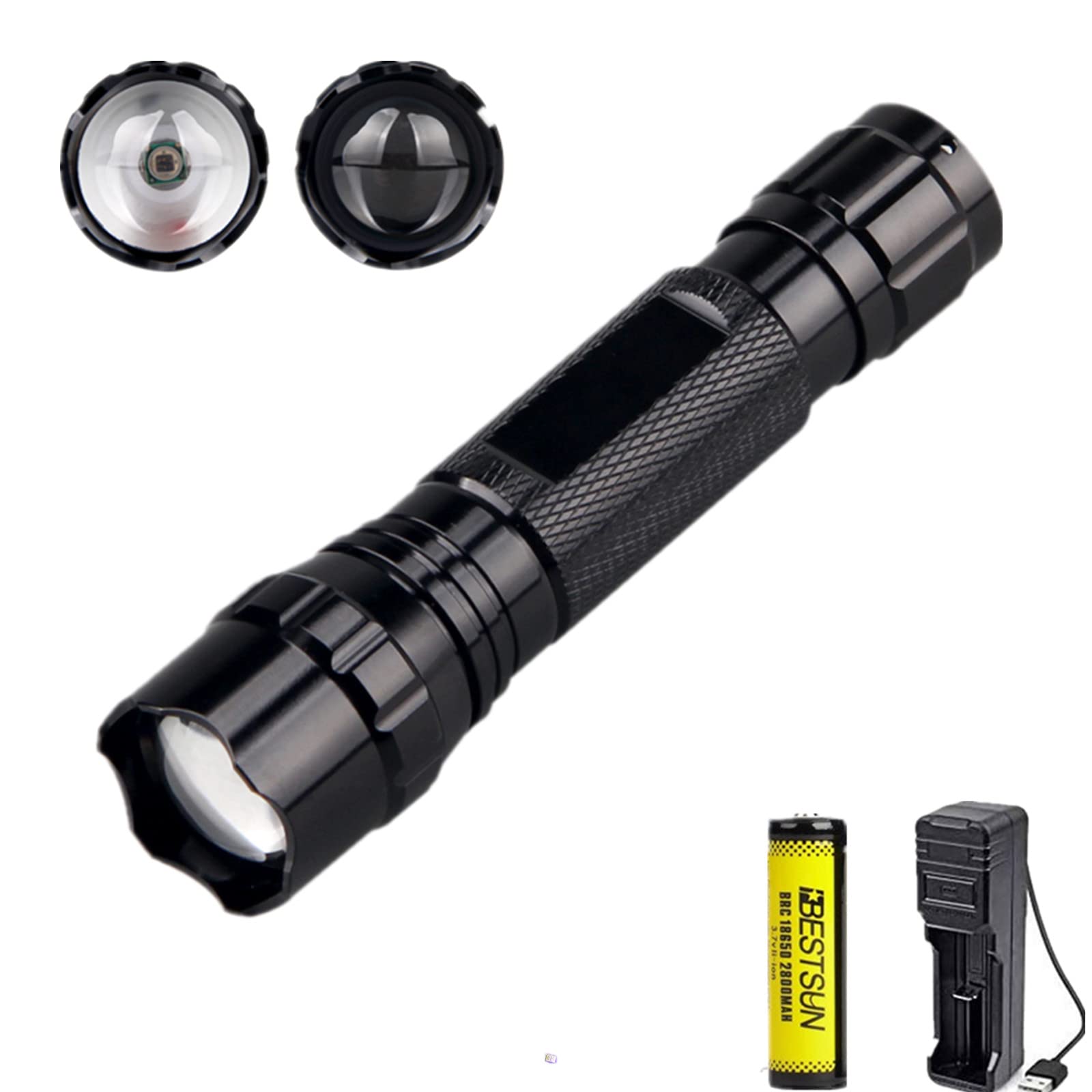 850nm IR Taschenlampe, Nachtsichtgeräte für Infrarot Taschenlampen Zoomfähige, Zur Verwendung und Nachtsichtgeräten (Infrarotlicht ist für menschliche Augen Nicht sichtbar)