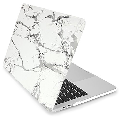 MyGadget Hülle Hard Case [Marmor] - für Apple MacBook Pro 15" (ab 2016 mit USB Type C) Model A1707 - Schutzhülle Hartschalen Plastik Cover in Weiß