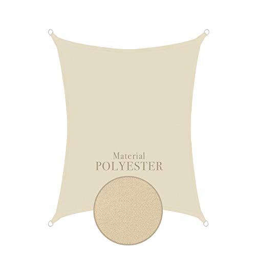 anndora Sonnensegel wasserdicht Polyester 3x4m rechteckig Sonnenschutz - Cream