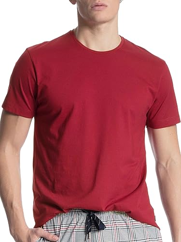 Calida Herren Remix Basic T-Shirt, Rot (Umba Red 159), Small (Herstellergröße: S)