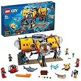 LEGO 60265 City Meeresforschungsbasis, U-Boot-Spielzeug mit Meerestieren-Figuren, tolles Geschenk für Kinder ab 6 Jahre