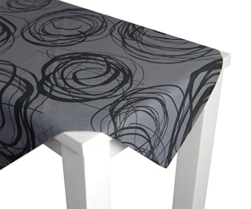 beties „Mystik“ Tischdecke ca. 130x130 cm Tischtuch in interessanter Größenauswahl hochwertig & angenehm 100% Baumwolle Farbe Platin-Schwarz