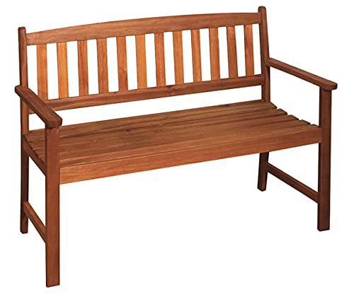 Holz Sitzbank aus Eukalyptus 2-Sitzer - 110x86x56,5 cm - Outdoor Lounge Garten Bank massiv FSC